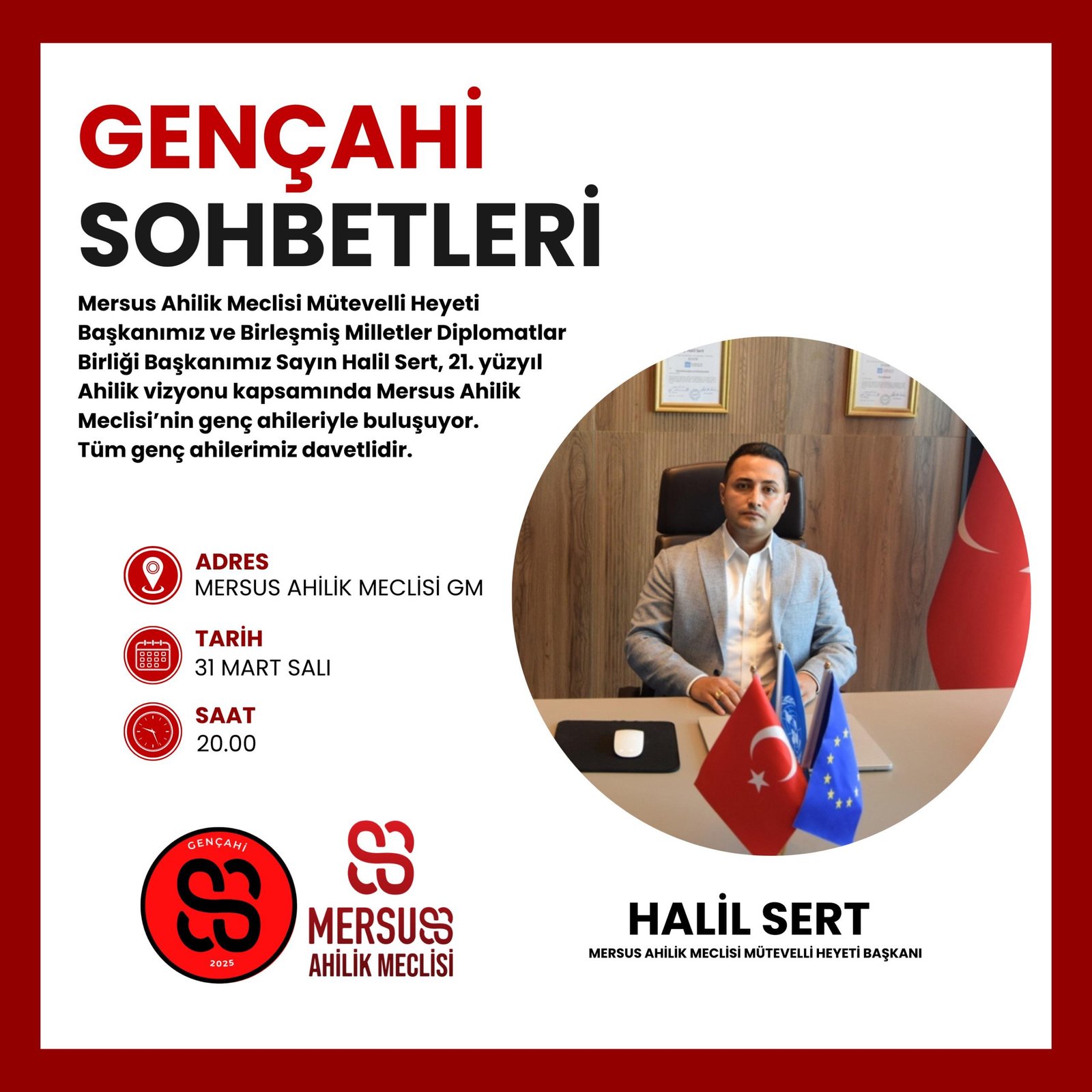 MÜTEVELLİ HEYETİ BAŞKANIMIZ VE GENEL BAŞKANIMIZ GENÇAHİLERLE BULUŞUYOR!